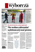 widok pierwszej strony Gazeta Wyborcza